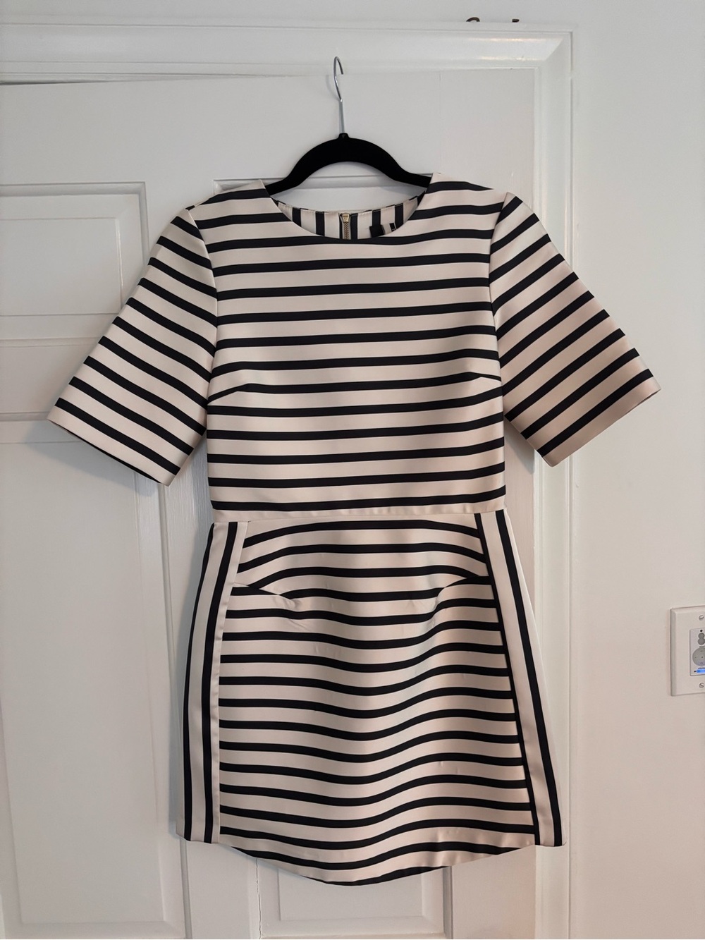 Topshop Navy and White Striped Mini Dress
